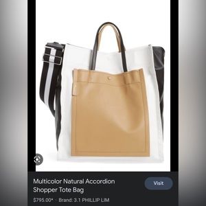 Phillip Lim $795 multicolor natural accordion shopper tote HTF